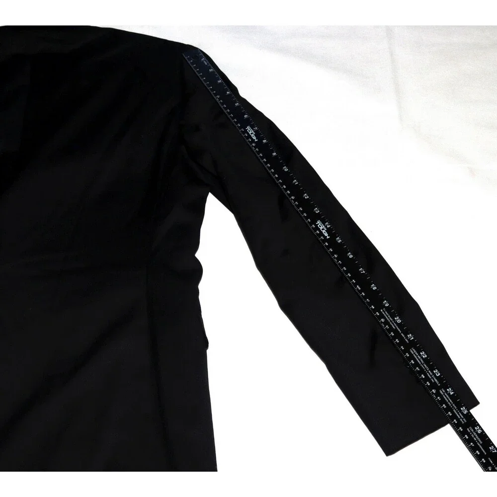 Z Zegna Drop 8 Wool Mens Duel Vent Two Button Double Vent Black Blazer Size 52 R
